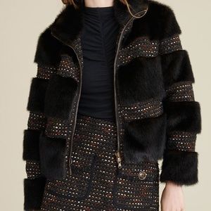 Veronica Beard Fraya Fur Coat BRAND NEW!